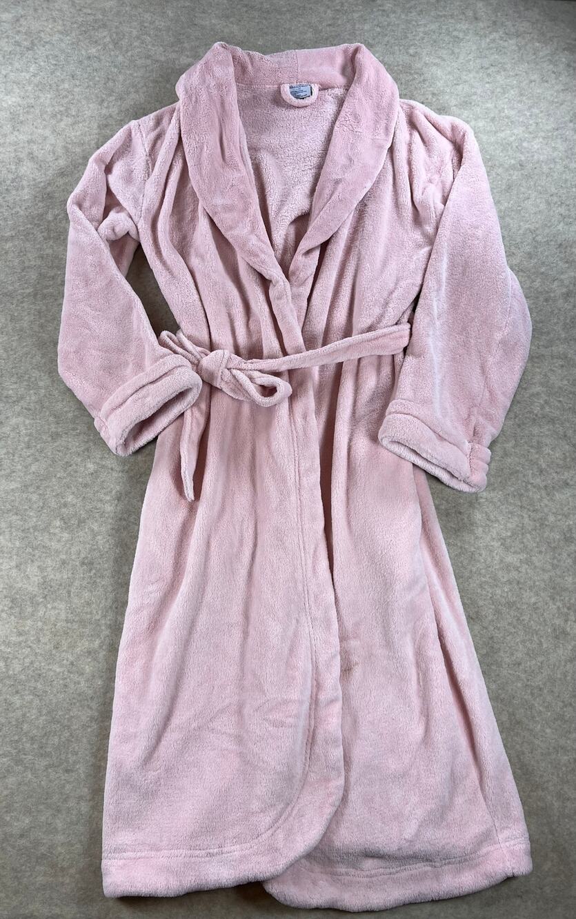 Bath and Body Works Plush Robe Light Pink Pockets Tie Waist L/XL